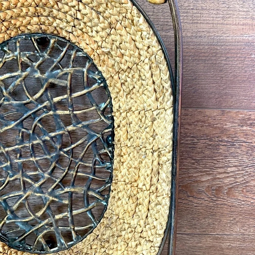 Woven Basket with Metal Frame